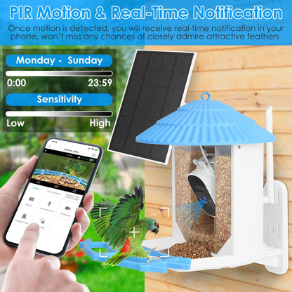 Skorter | Solar-powered smart bird feeder with PIR motion AI two-way sound