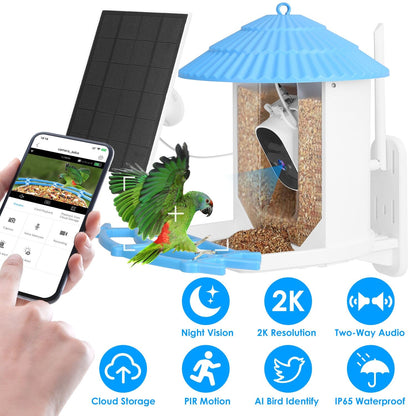 Skorter | Solar-powered smart bird feeder with PIR motion AI two-way sound