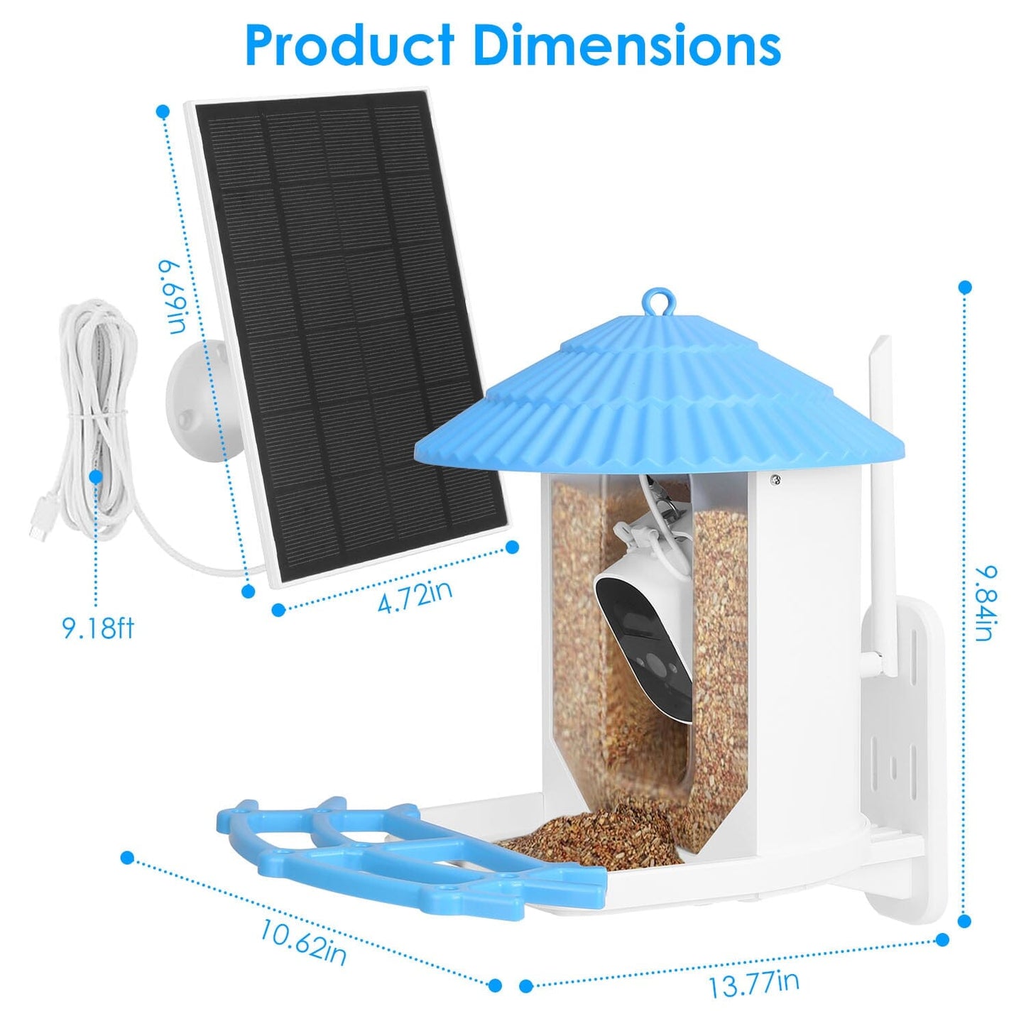Skorter | Solar-powered smart bird feeder with PIR motion AI two-way sound