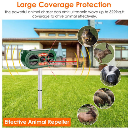 Skorter | Solar battery Ultrasonic Animal Repeller Motion Sensor