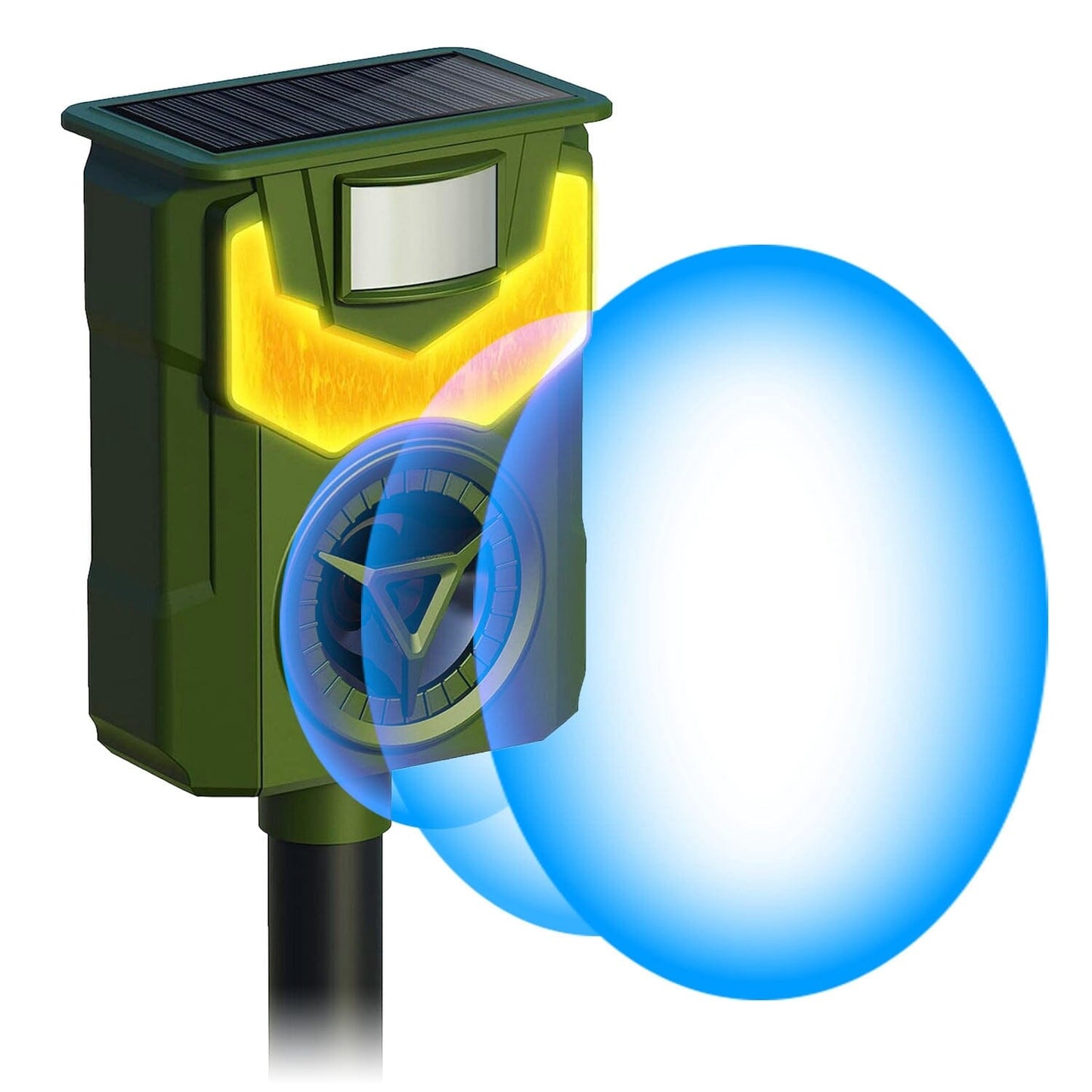 Skorter | Solar Ultrasonic Animal Repeller with Flame Light USB Charging Motion Sensor