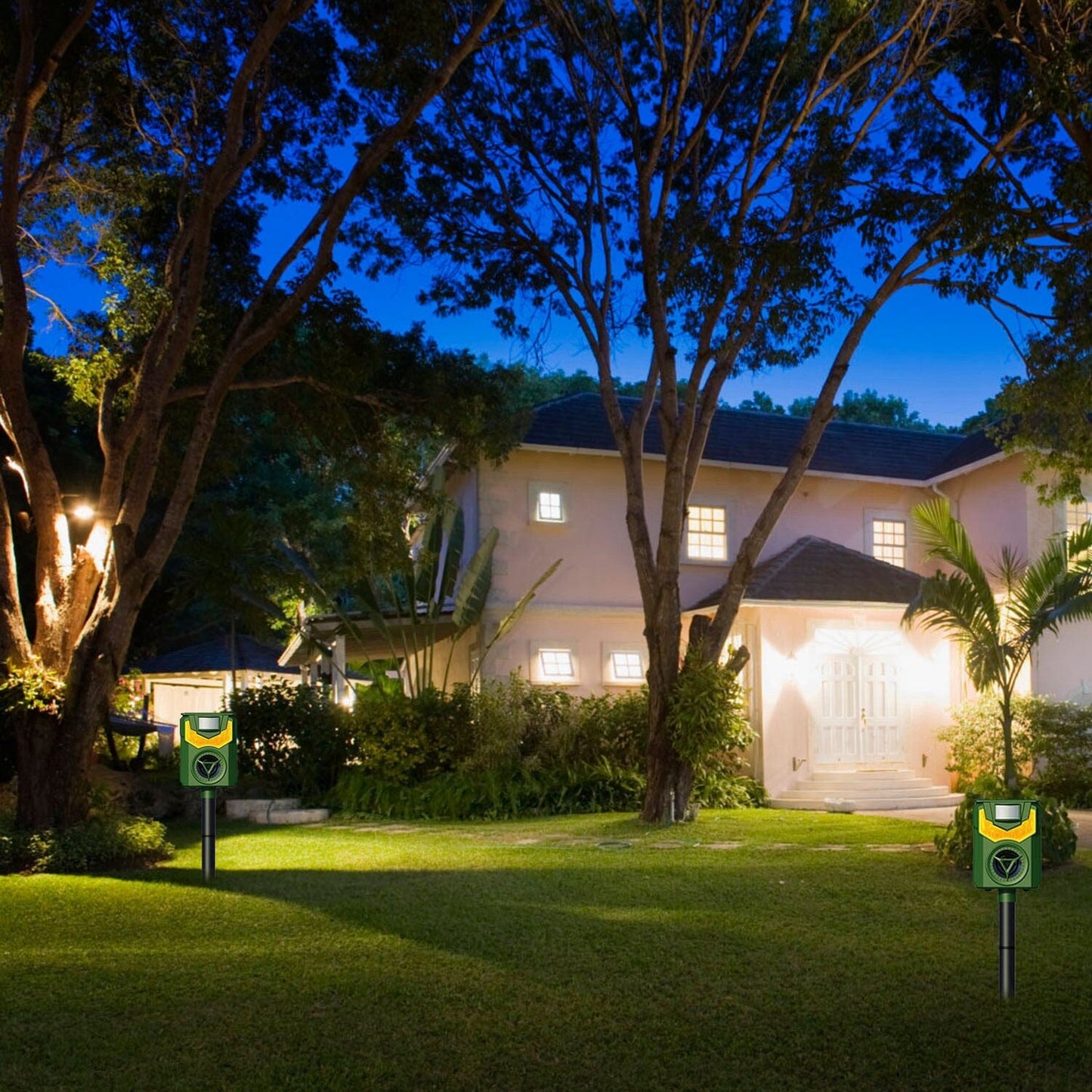 Skorter | Solar Ultrasonic Animal Repeller with Flame Light USB Charging Motion Sensor