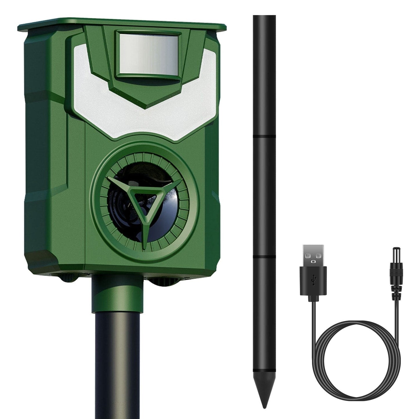 Skorter | Solar Ultrasonic Animal Repeller with Flame Light USB Charging Motion Sensor