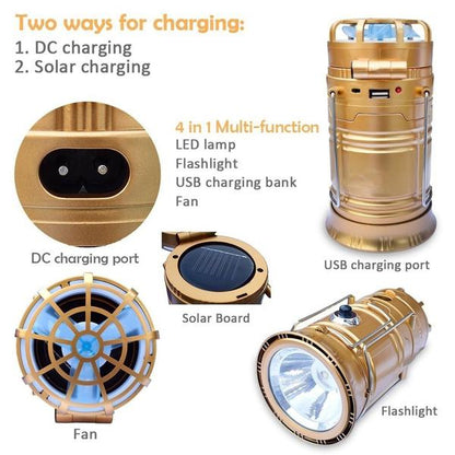 Skorter | Solar Energy USB rechargeable tent lighting + fan