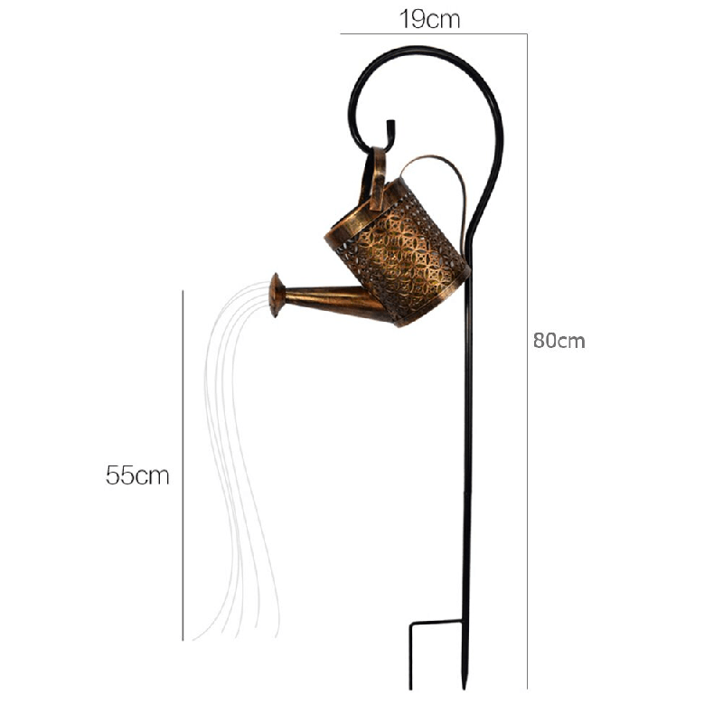 Skorter | Solar Watering Can Lamp – Wrought Iron Garden Light with 36 Warm LEDs for Magical Outdoor Ambience