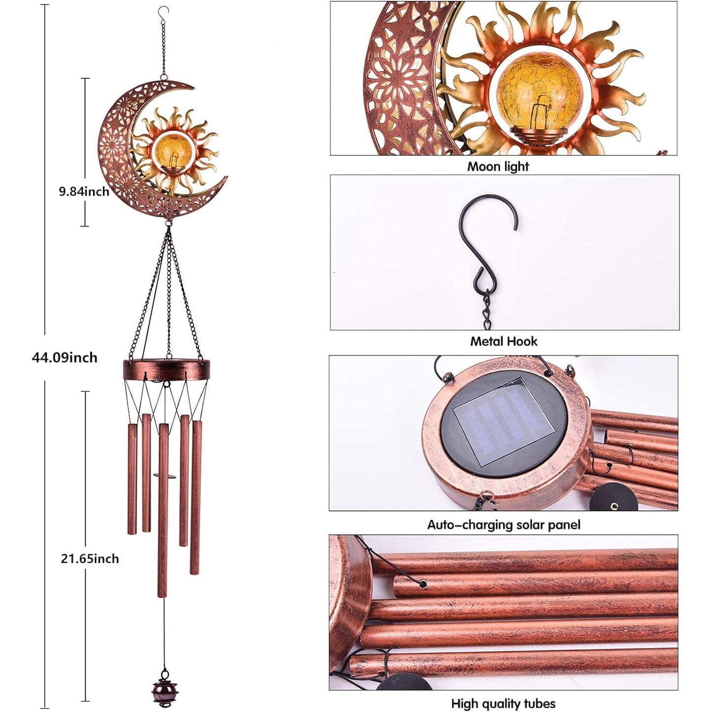 Skorter | Solar Wind Chimes Garden Decorative Wind Chime Light