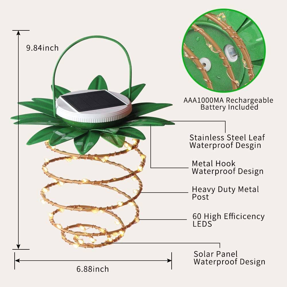 Skorter | Solar Powered Pineapple Lights (2-pack)