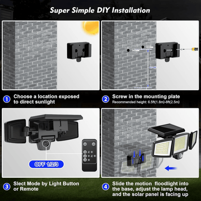 Skorter | SOLARGUARD – Solar Security Light with Motion Sensor and Remote Control