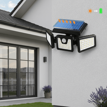Skorter | SOLARMAX – 360° Rotating Triple Head Solar Security Wall Light