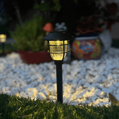 Skorter | SOLARSPIKE – 2 Pack Solar Powered Pathway Lights for Outdoor Garden Illumination
