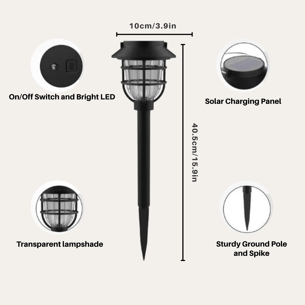 Skorter | SOLARSPIKE – 2 Pack Solar Powered Pathway Lights for Outdoor Garden Illumination