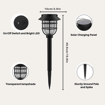 Skorter | SOLARSPIKE – 2 Pack Solar Powered Pathway Lights for Outdoor Garden Illumination