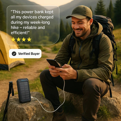 Skorter | SOLARVAULT – Waterproof Solar Power Bank with 500000mAh for Outdoor Adventures