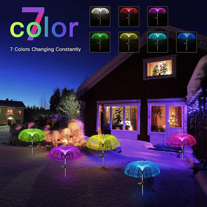 Skorter | Functional Outdoor Lights - Solar Fiber Optic Jellyfish Garden Lamp