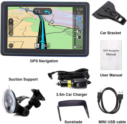 Skorter | 7" GPS Navigation System | Upgraded with Live Traffic Updates & Pre-Loaded UK & EU Maps for Cars and Trucks