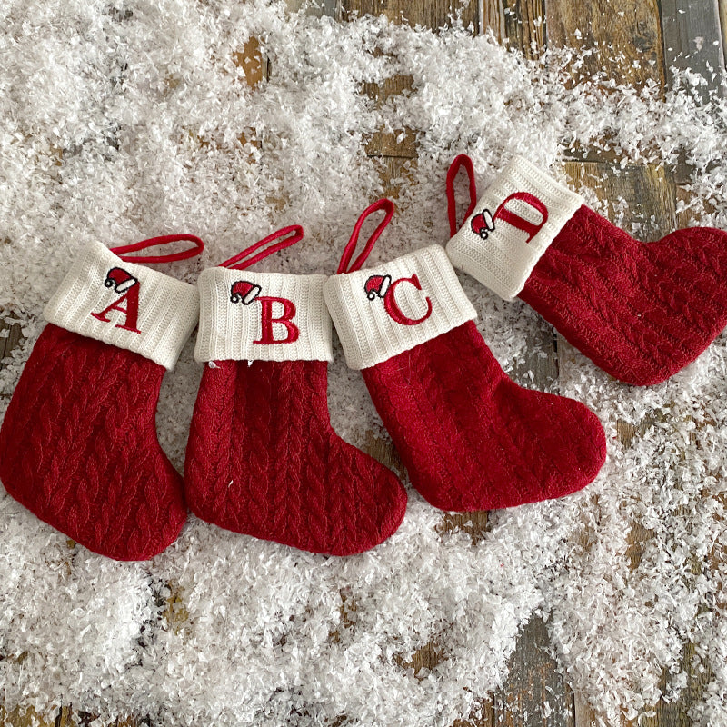 Skorter | Cozy Knit Socks, Embroidered Candy Gift Bag, Letter Christmas Stocking - Perfect for the Little Ones!