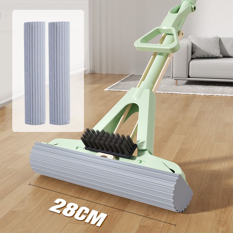 Skorter | Absorbent Folding Squeeze Sponge Mop with Brush