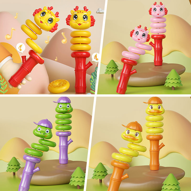 Skorter | Cartoon Animal Shape Snake Twisting Hand Held Whistle Toy