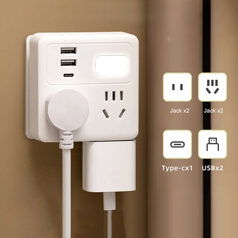 Skorter | 2-pack multifunctional socket converter with night light