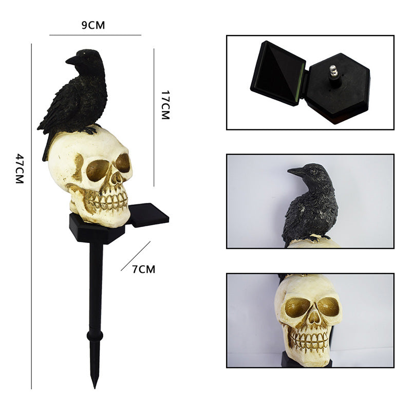 Skorter | Crow skull solar lamp for the garden