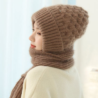 Skorter | Padded And Thick Hood With Scarf, One-Piece Hat, Warm Wind And Snow Hat