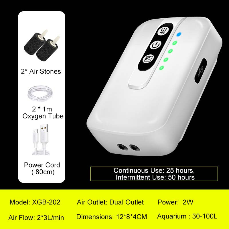 Skorter | Portable rechargeable oxygen pump for aquarium, outdoor