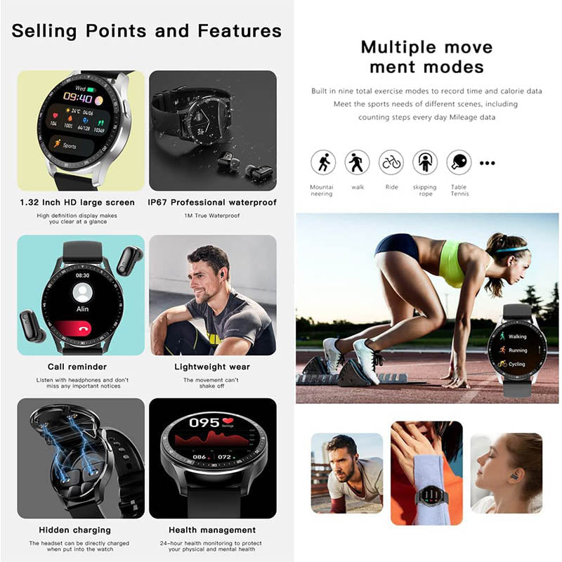 Skorter | 2-in-1 Smartwatch with Earbuds (For iPhone & Android)