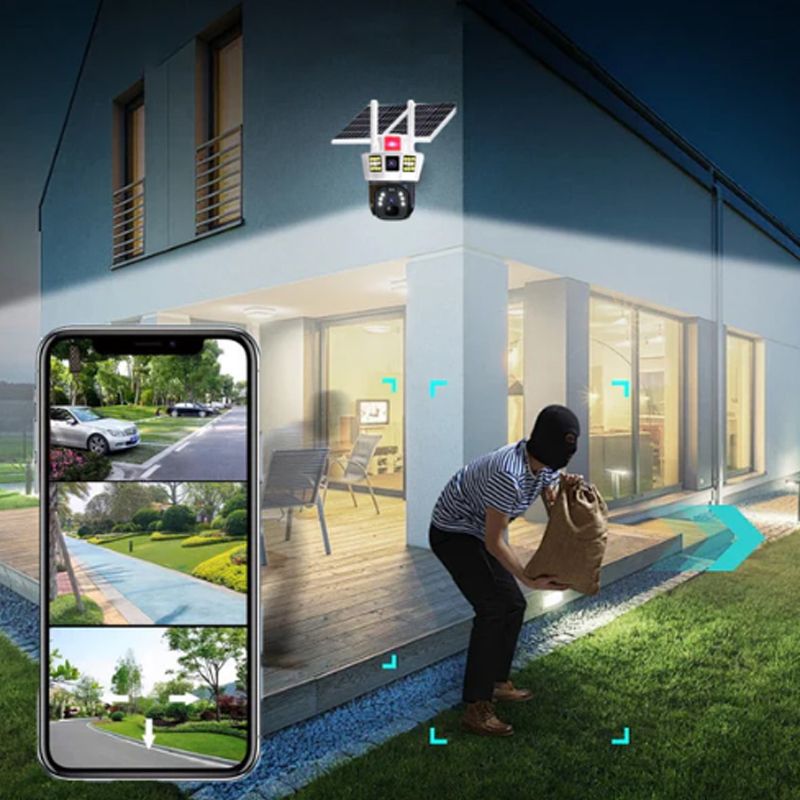 Skorter | 360° smart solar surveillance camera with three screens
