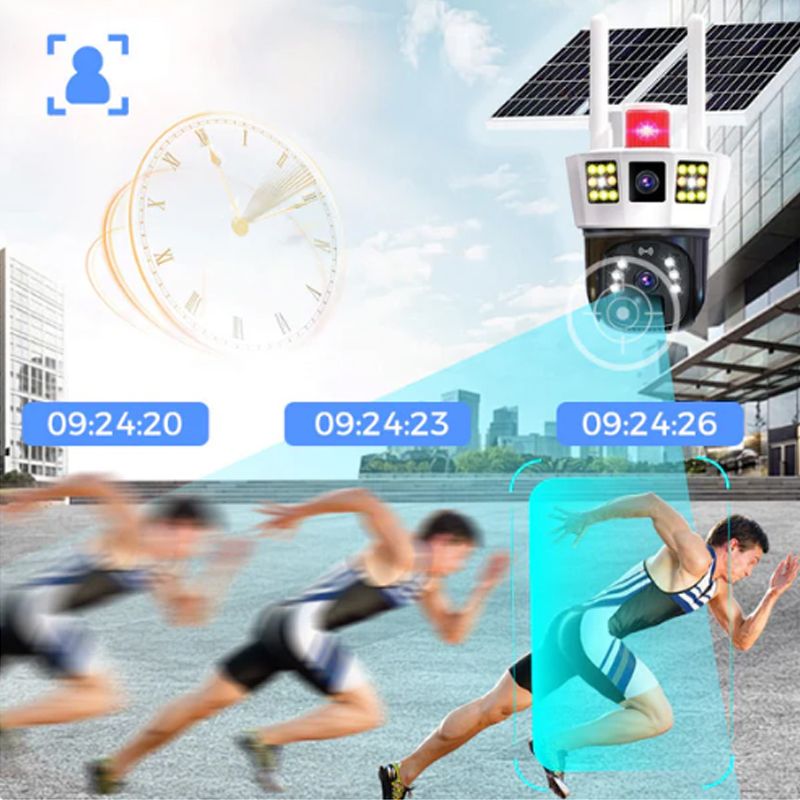 Skorter | 360° smart solar surveillance camera with three screens