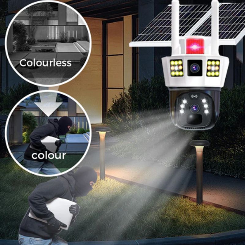 Skorter | 360° smart solar surveillance camera with three screens