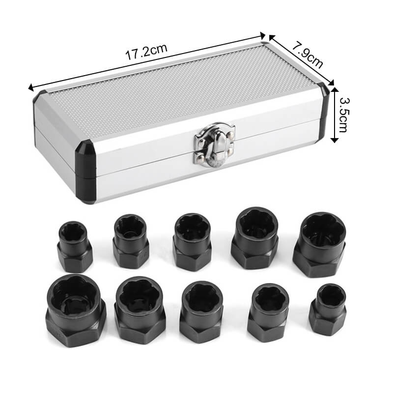 Skorter | 10 pcs. set with screw extractor for damaged screws