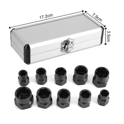Skorter | 10 pcs. set with screw extractor for damaged screws