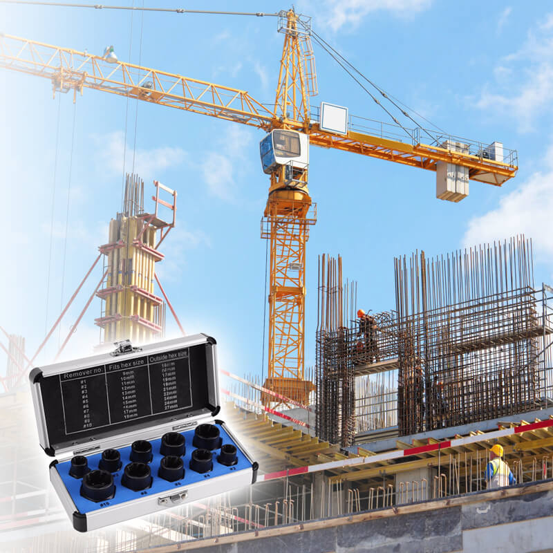 Skorter | 10 pcs. set with screw extractor for damaged screws