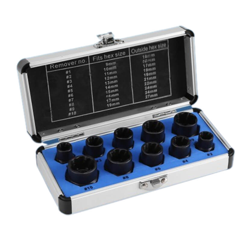 Skorter | 10 pcs. set with screw extractor for damaged screws
