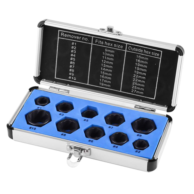 Skorter | 10 pcs. set with screw extractor for damaged screws