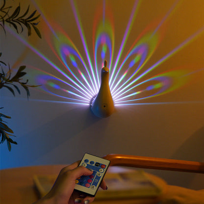 Skorter | Peacock Projection Wall Lamp with Remote Control