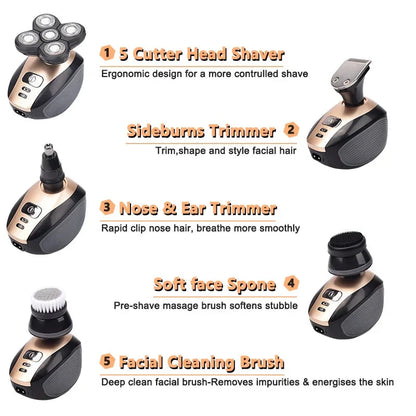 Skorter |  5-in-1 multifunctional 4D electric shaver