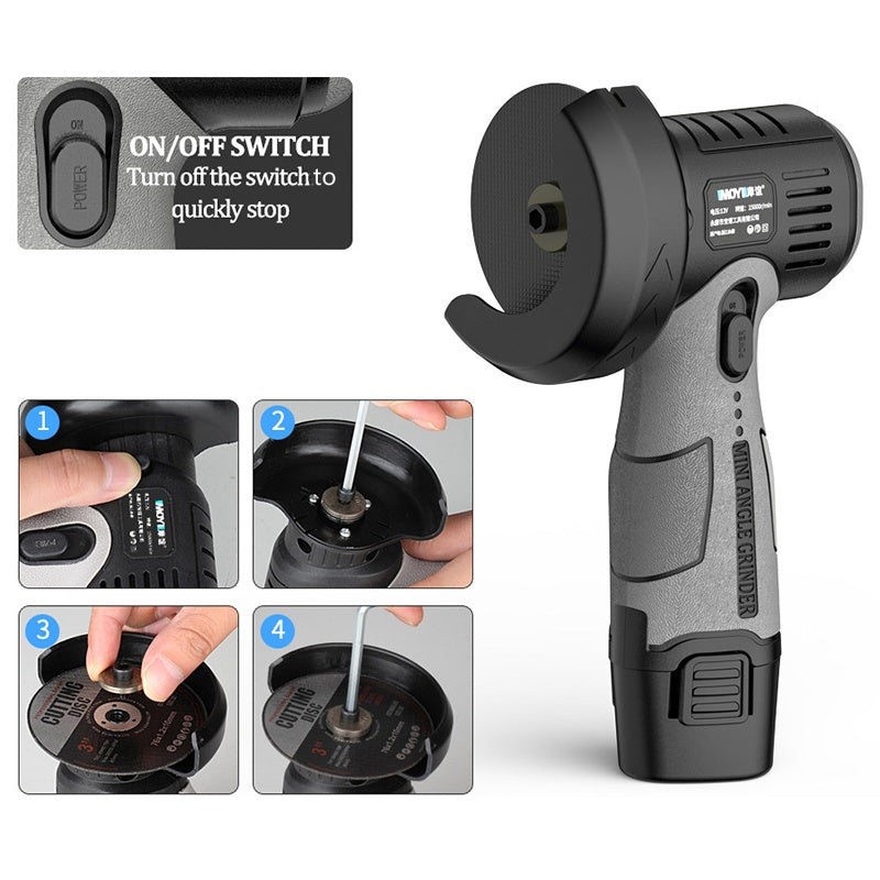 Skorter | 12V Mini Angle Grinder with Cutting Disc