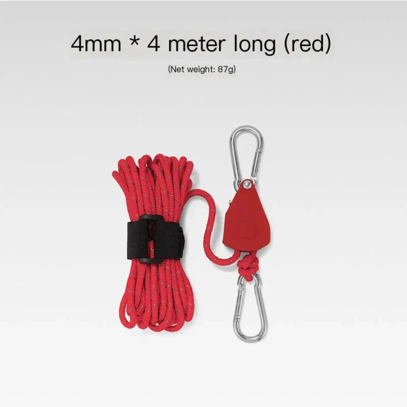 Skorter | Portable Adjustable Fix Tent High Strength Quick Release Pulley Camping Rope