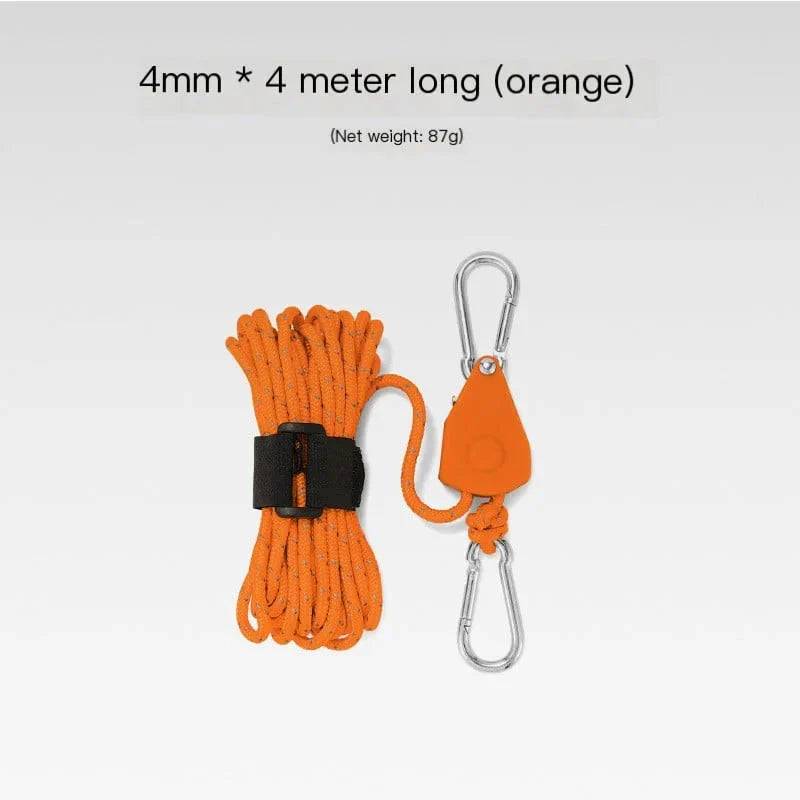Skorter | Portable Adjustable Fix Tent High Strength Quick Release Pulley Camping Rope