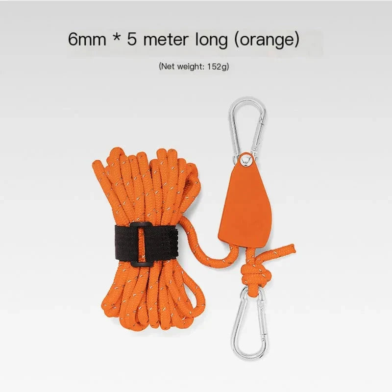 Skorter | Portable Adjustable Fix Tent High Strength Quick Release Pulley Camping Rope