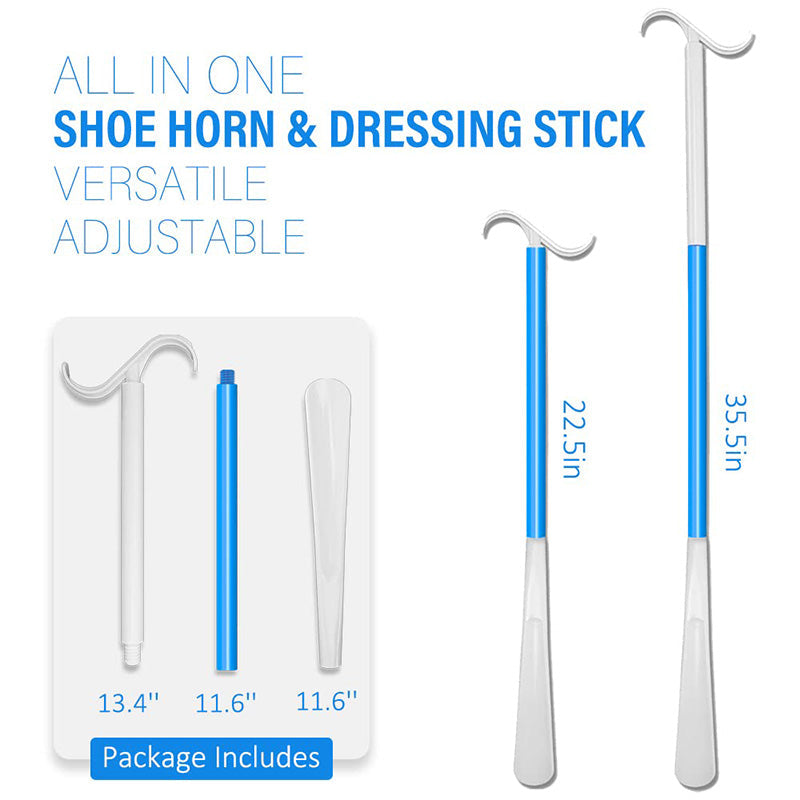 Skorter | Adjustable long shoehorn with sock remover for seniors
