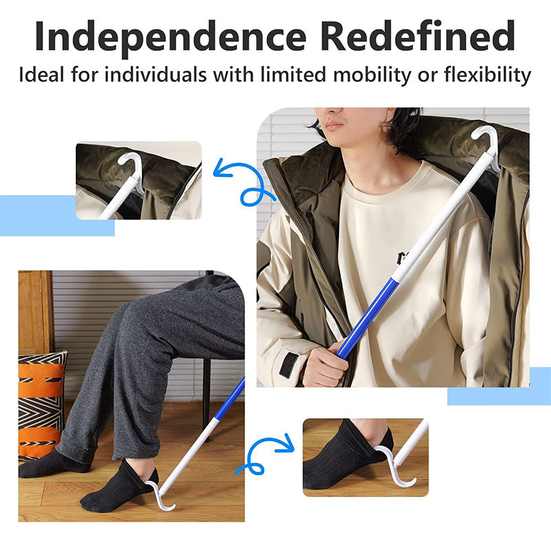 Skorter | Adjustable long shoehorn with sock remover for seniors