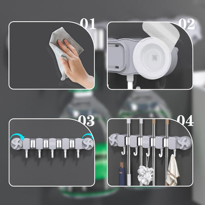 Skorter | Bore-free suction cup mop holder for the bathroom