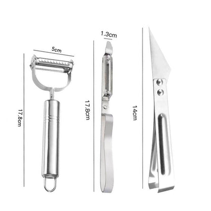 Skorter | 3-piece set with peeling tools in stainless steel