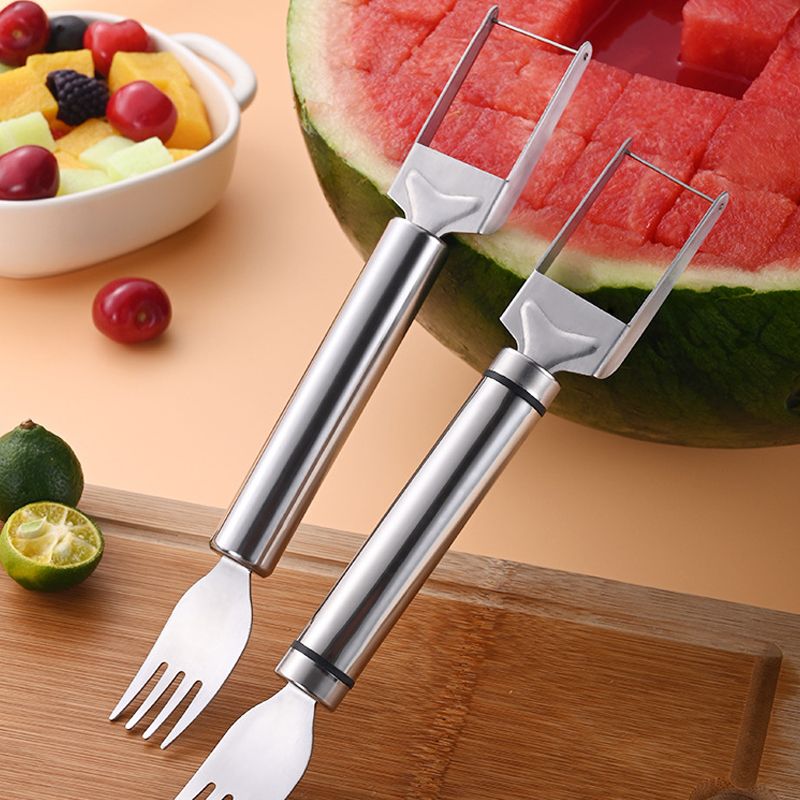 Skorter | 2-in-1 watermelon knife and fork in stainless steel