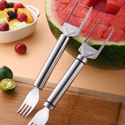 Skorter | 2-in-1 watermelon knife and fork in stainless steel