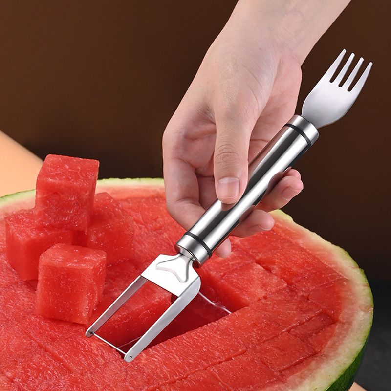 Skorter | 2-in-1 watermelon knife and fork in stainless steel