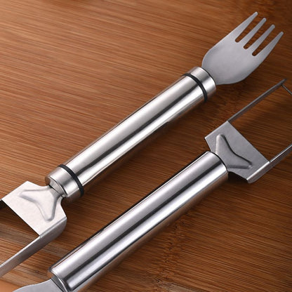 Skorter | 2-in-1 watermelon knife and fork in stainless steel