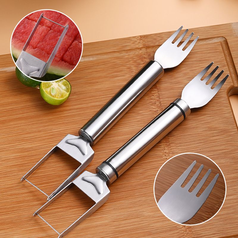 Skorter | 2-in-1 watermelon knife and fork in stainless steel
